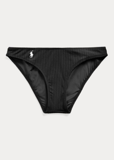 Fondo de Bikini Polo Ralph Lauren Mujer Negros - Ribbed - YIUHE7913